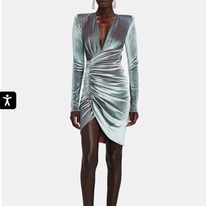 ALEXANDRE VAUTHIER Velvet Ruched Mini Dress